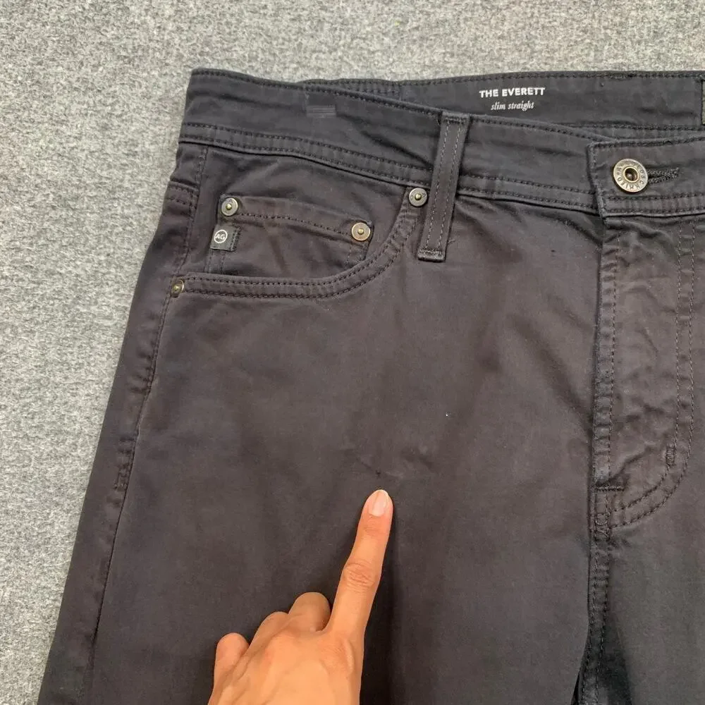 AG Adriano Goldschmied Pants Men 32 Dull Black Everett Slim Straight Leg *READ